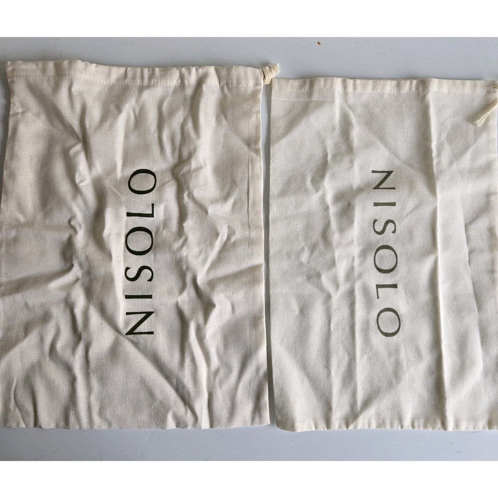 2 Nisolo Linen Shoe Dust Bag 14.5"‎ x 10" Travel